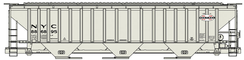 Pullman-Standard 4750 3-Bay Covered Hopper - Kit -- New York Central