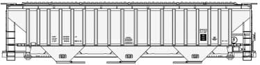 Pullman-Standard 4750 3-Bay Covered Hopper - Kit -- Data Only (white)