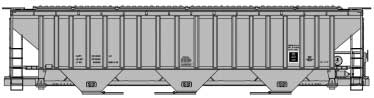 Pullman-Standard 4750 3-Bay Covered Hopper - Kit -- Data Only (light gray)