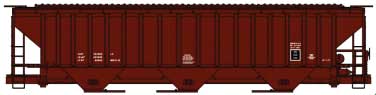 Pullman-Standard 4750 3-Bay Covered Hopper - Kit -- Data Only (mineral red)