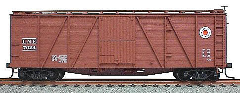 40' 6-Panel Single-Sheathed Wood Boxcar w/Wood Doors & Ends - Kit -- Lehigh & New England (Oxide)