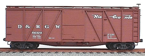 40' 6-Panel Single-Sheathed Wood Boxcar w/Wood Doors & Ends - Kit -- Denver & Rio Grande Western (Oxide)