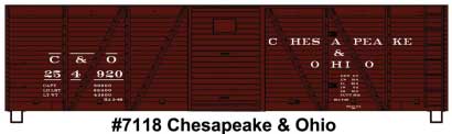 40' 6-Panel Single-Sheathed Wood Boxcar w/Steel Doors & Ends - Kit -- Chesapeake & Ohio #254920 (Boxcar Red)