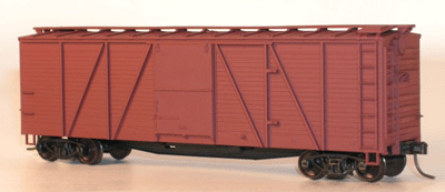 40' 6-Panel Single-Sheathed Wood Boxcar w/Wood Doors & Steel Ends - Kit -- Undecorated