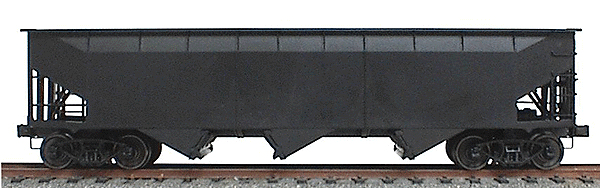 AAR 70-Ton Offset-Side 3-Bay Hopper - Kit -- Undecorated (black)