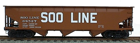 AAR 70-Ton Offset-Side 3-Bay Hopper -- Soo Line (Mineral Red)