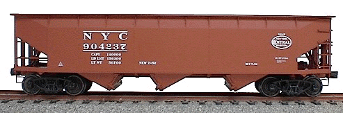 AAR 70-Ton Offset-Side 3-Bay Hopper -- New York Central (Oxide Red)