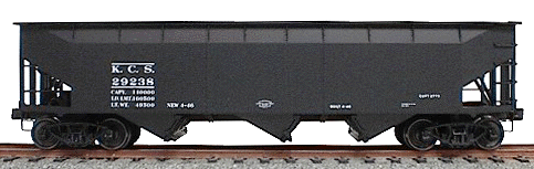 AAR 70-Ton Offset-Side 3-Bay Hopper -- Kansas City Southern (black w/white lettering)
