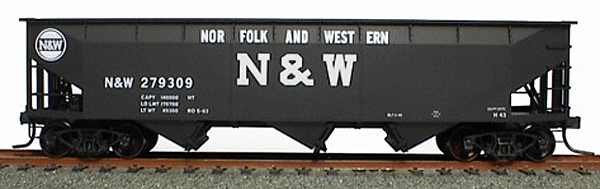 AAR 70-Ton Offset-Side 3-Bay Hopper -- Norfolk & Western