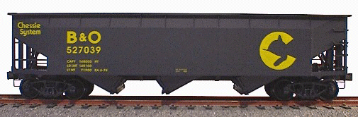 AAR 70-Ton Offset-Side 3-Bay Hopper -- Chessie System
