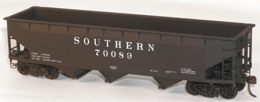AAR 70-Ton Offset-Side 3-Bay Hopper - Kit (Plastic) -- Southern Railway #70089 (black)
