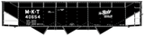 AAR 70-Ton Offset-Side 3-Bay Hopper - Kit -- Missouri-Kansas-Texas #40654 (black, Katy Logo)-1
