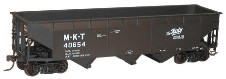 AAR 70-Ton Offset-Side 3-Bay Hopper - Kit -- Missouri-Kansas-Texas #40654 (black, Katy Logo)-2