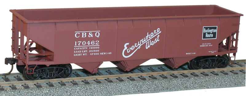 AAR 70-Ton Offset-Side 3-Bay Hopper - Kit -- Chicago, Burlington & Quincy #170462 (Boxcar Red, Everywhere West Slogan)