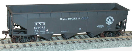 AAR 70-Ton Offset-Side 3-Bay Hopper - Kit -- Baltmore & Ohio #623049 (black, 13 States Logo)