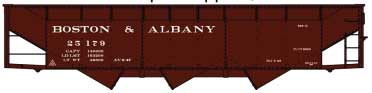 AAR 70-Ton Offset-Side 3-Bay Hopper - Kit -- Boston & Albany 25179 (Boxcar Red)