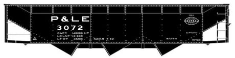 AAR 70-Ton Offset-Side 3-Bay Hopper - Kit -- Pittsburgh & Lake Erie #3072 (black, NYC System Logo)