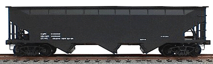 AAR 70-Ton Offset-Side 3-Bay Hopper -- Data Only (black)
