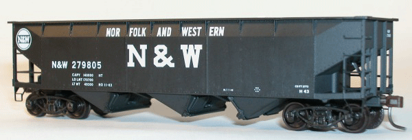 AAR 70-Ton Offset-Side 3-Bay Hopper 12-Pack -- Norfolk & Western