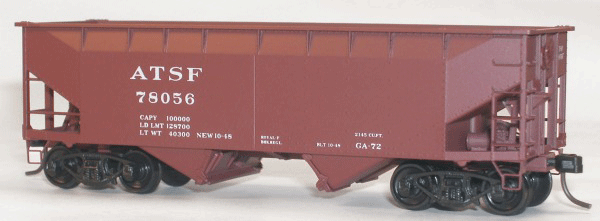 50-Ton Offset-Side 2-Bay Hopper - Kit -- Atchison, Topeka & Santa Fe (1948 Scheme, brown)