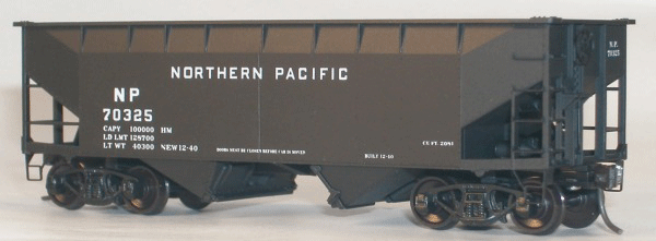 50-Ton Offset-Side 2-Bay Hopper - Kit -- Northern Pacific (black)
