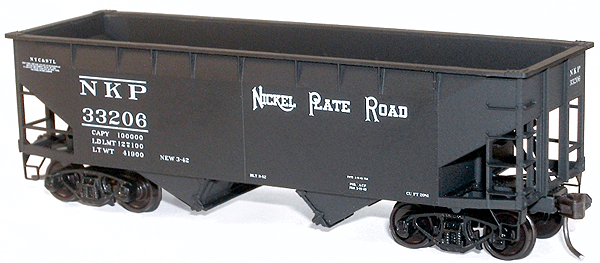 50-Ton Offset-Side 2-Bay Hopper - Kit -- Nickel Plate Road #33206 (black)