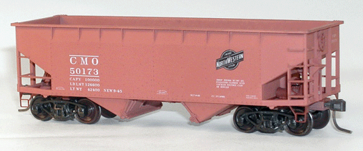 50-Ton Offset-Side 2-Bay Hopper - Kit -- Chicago, St. Paul, Minneapolis & Omaha #50173 (Boxcar Red)