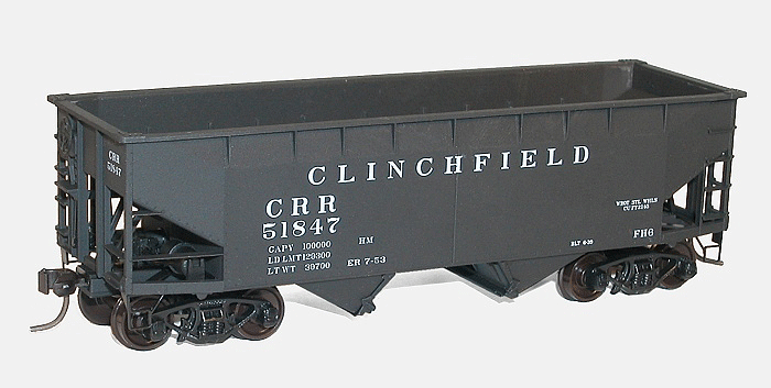 50-Ton Offset-Side 2-Bay Hopper - Kit -- Chinchfield #51947 (black)-1