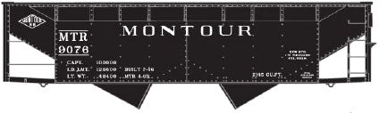 50-Ton Offset-Side 2-Bay Hopper - Kit -- Montour MTR #9076 (black, Small Diamond Logo)