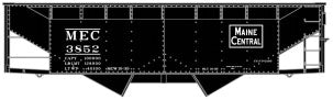 50-Ton Offset-Side 2-Bay Hopper - Kit -- Maine Central #3852 (black, Rectangular Logo)
