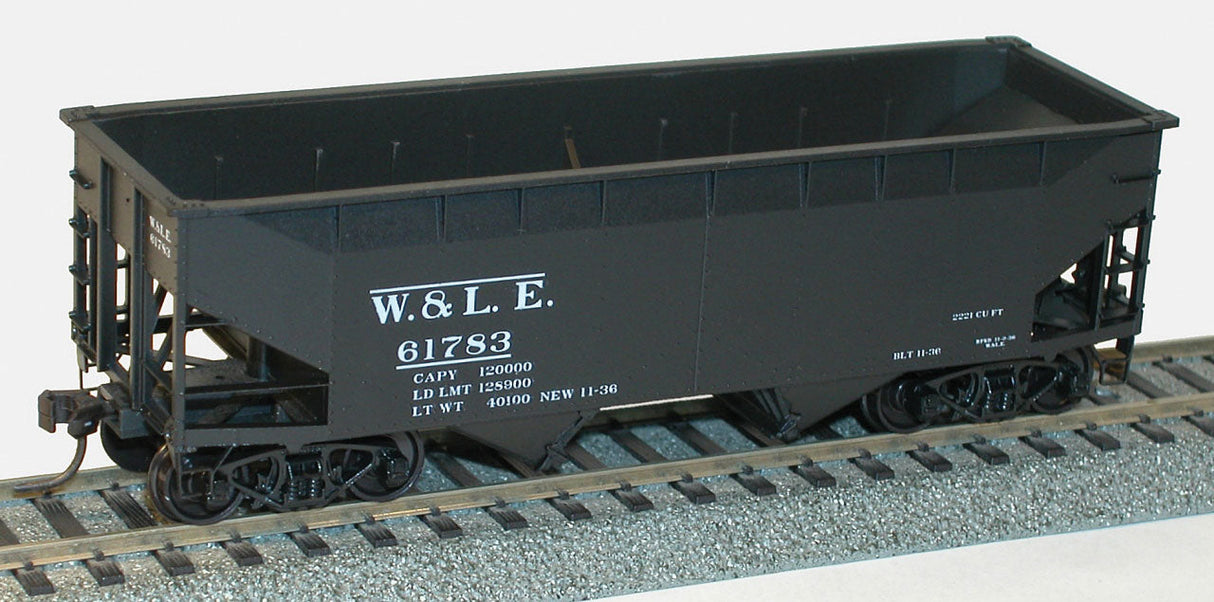 50-Ton Offset-Side 2-Bay Hopper - Kit -- Wheeling & Lake Erie #61783 (black)