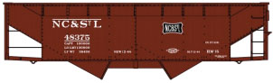 50-Ton Offset-Side 2-Bay Hopper - Kit -- Nashville, Chattanooga & St. Louis #48375 (Boxcar Red, black)
