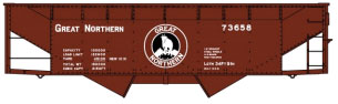 50-Ton Offset-Side 2-Bay Hopper - Kit -- Great Northern #73658 (Boxcar Red, Large Rocky  Logo)