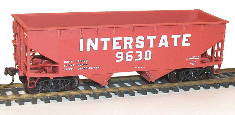 50-Ton Offset-Side 2-Bay Hopper - Kit -- Interstate 9630 (Boxcar Red, Billboard Lettering)
