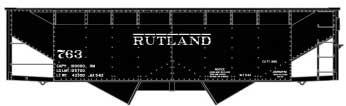 50-Ton Offset-Side 2-Bay Hopper - Kit -- Rutland #763 (black)