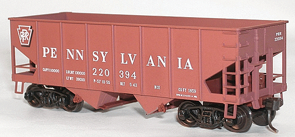 USRA 2-Bay 55-Ton Open Hopper 6-Pack - Kit -- Pennsylvania (Large Name & Number, Shadow Keystone)