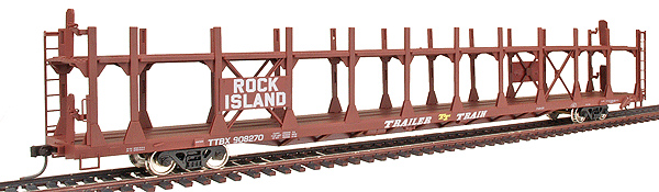 89' Bi-Level Open Auto Rack - Ready to Run -- Rock Island #1