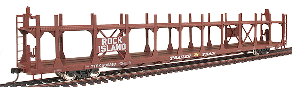 89' Bi-Level Open Auto Rack - Ready to Run -- Rock Island #2