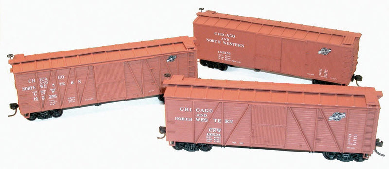 40' Wood Boxcar 3-Pack - Kit -- Chicago & North Western