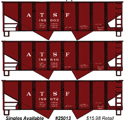 USRA 55-Ton 2-Bay Open Hopper 3-Pack - Kit -- Santa Fe #180603, 180649, 180672 (Boxcar Red)-1