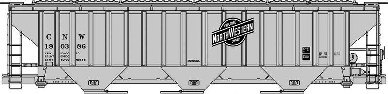 Pullman-Standard 4750 3-Bay Covered Hopper - Kit -- Chicago & North Western #190386 (gray)