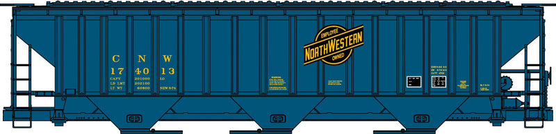 Pullman-Standard 4750 3-Bay Covered Hopper - Kit -- Chicago & North Western #174013 (blue)