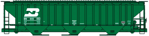 Pullman-Standard 4750 3-Bay Covered Hopper - Kit -- Burlington Northern (Cascade Green, Late 1980s Small Logo)