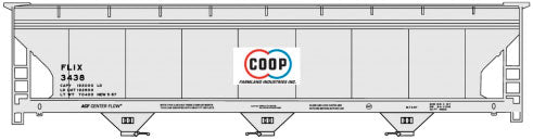ACF 47' 3-Bay Center-Flow Covered Hopper  - Kit -- Co-Op FLIX #3440 (gray, white, red, blue)