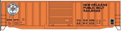 50' Exterior-Post Modern Boxcar - Kit -- New Orleans Public Belt #4076 (orange)
