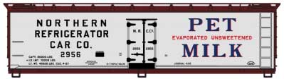 40' Wood Reefer - Kit -- Northern Refrigerator NRCC 2956 (gray, Boxcar Red, Pet Milk)