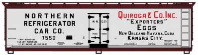 40' Wood Reefer - Kit -- Northern Refrigerator NRCC 7550 (gray, Boxcar Red, Quiroga Eggs)