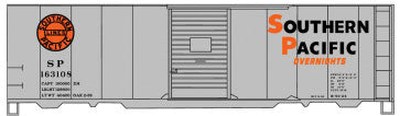 AAR 40' Single-Door Steel Boxcar - Kit -- Southern Pacific (Overnight, silver, orange, black)