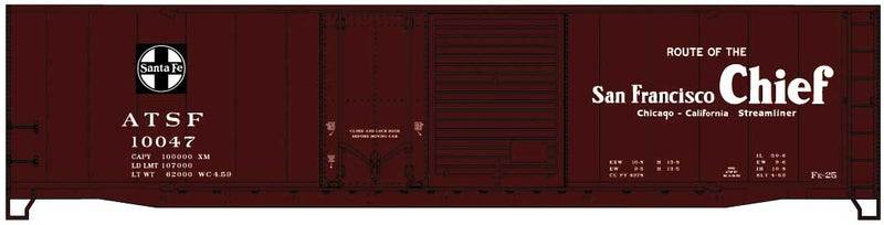 50' Welded-Side Combination-Door Boxcar - Kit -- Santa Fe 10047 (Boxcar Red, San Francisco Chief Slogans)