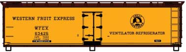 40' Wood Reefer - Kit -- Western Fruit Express - Great Northern 63425 (yellow, Boxcar Red)